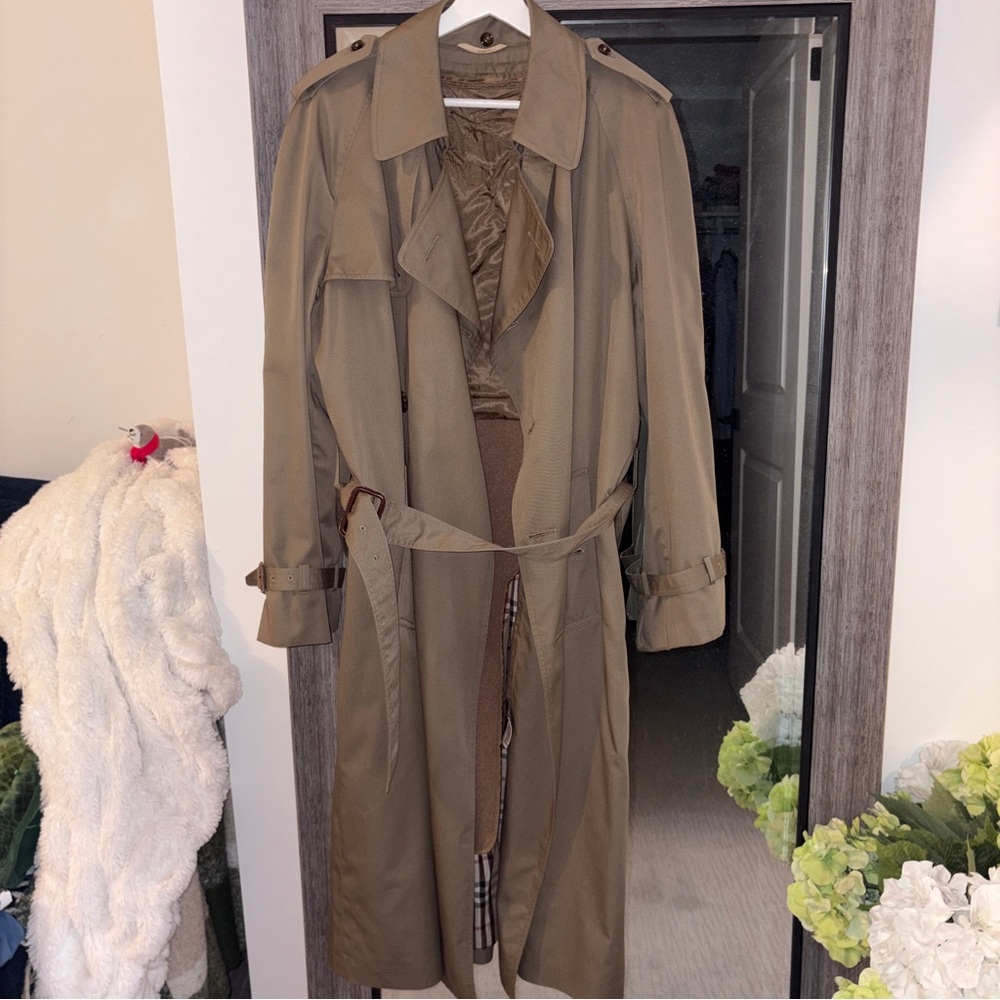 Brown trench coat